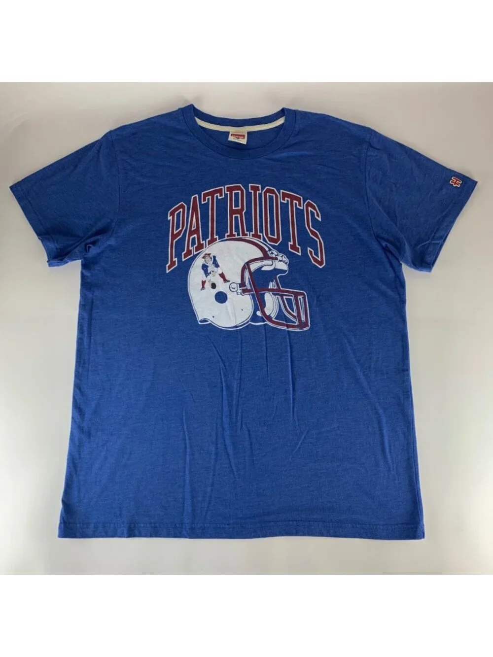 New England Patriots NFL Retro Blue Homage Short Sleeve Crewneck Shirt Mens XL